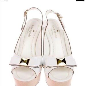 Kate spade beautiful white bow platforms